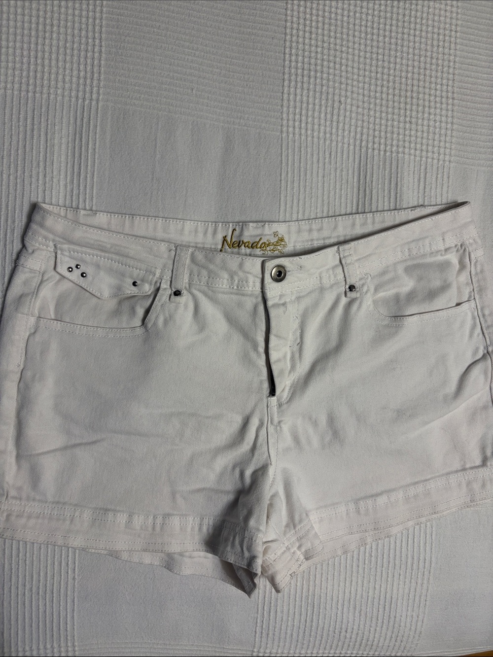 Nevada White Denim Jean Shorts
